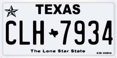 TX license plate CLH7934