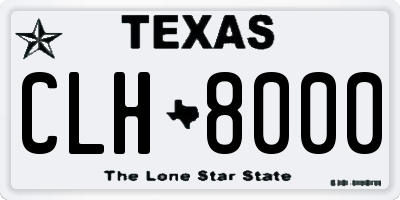 TX license plate CLH8000