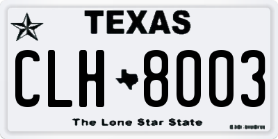 TX license plate CLH8003