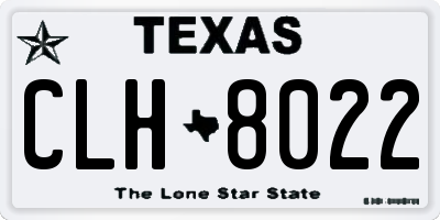 TX license plate CLH8022