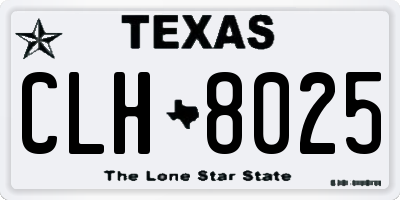 TX license plate CLH8025