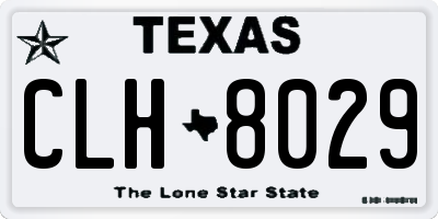 TX license plate CLH8029