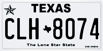 TX license plate CLH8074