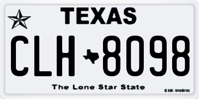 TX license plate CLH8098