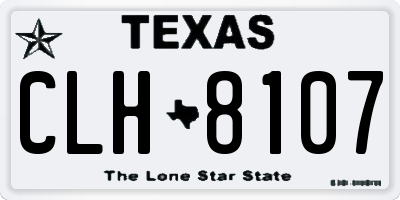 TX license plate CLH8107