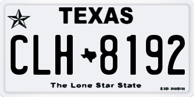 TX license plate CLH8192