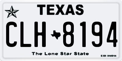 TX license plate CLH8194