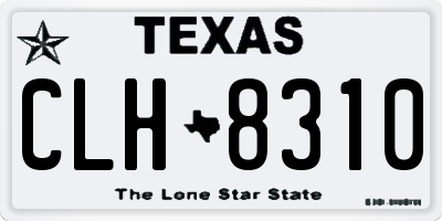 TX license plate CLH8310