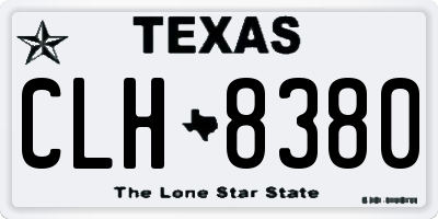 TX license plate CLH8380