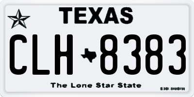 TX license plate CLH8383