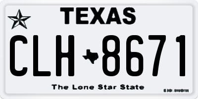 TX license plate CLH8671
