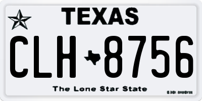 TX license plate CLH8756