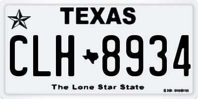 TX license plate CLH8934