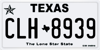TX license plate CLH8939