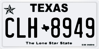 TX license plate CLH8949