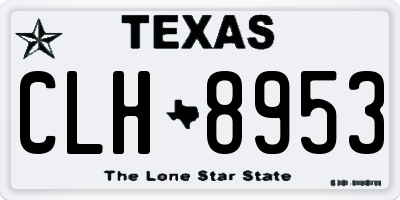 TX license plate CLH8953