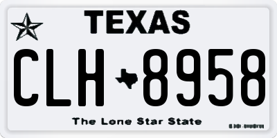 TX license plate CLH8958