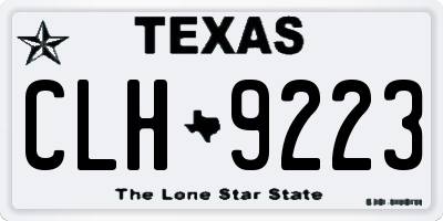 TX license plate CLH9223