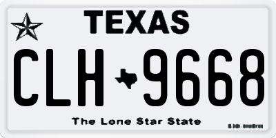 TX license plate CLH9668