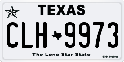 TX license plate CLH9973