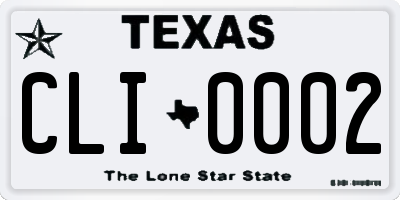 TX license plate CLI0002