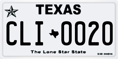 TX license plate CLI0020