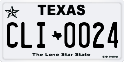 TX license plate CLI0024