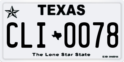 TX license plate CLI0078