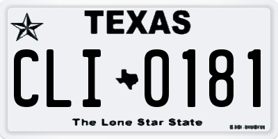 TX license plate CLI0181
