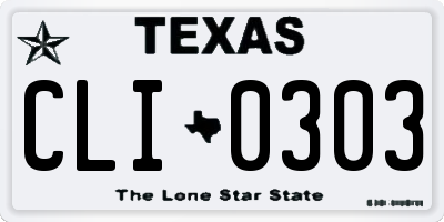 TX license plate CLI0303