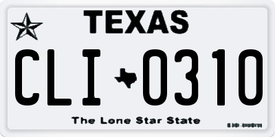 TX license plate CLI0310