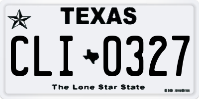 TX license plate CLI0327