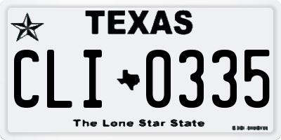 TX license plate CLI0335