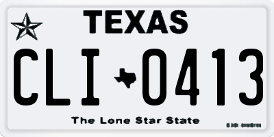TX license plate CLI0413