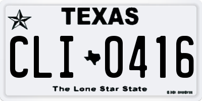 TX license plate CLI0416