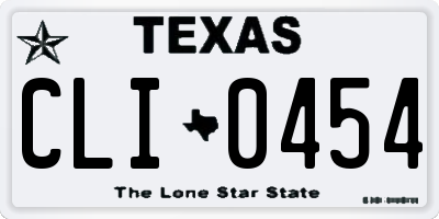 TX license plate CLI0454