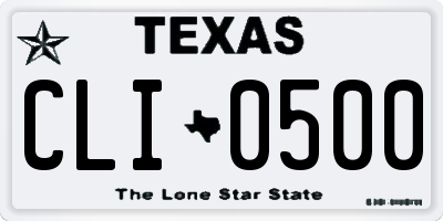 TX license plate CLI0500