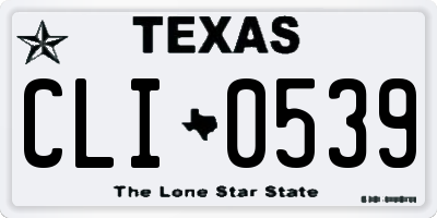 TX license plate CLI0539