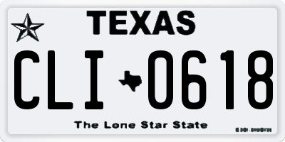 TX license plate CLI0618