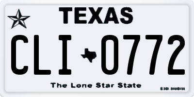TX license plate CLI0772