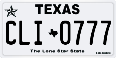TX license plate CLI0777