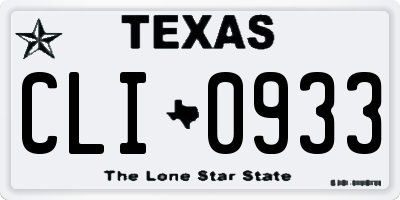 TX license plate CLI0933