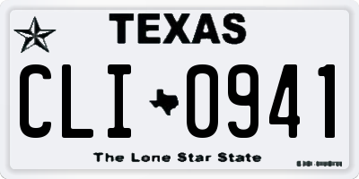 TX license plate CLI0941