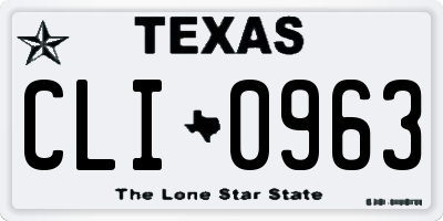 TX license plate CLI0963