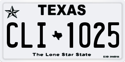 TX license plate CLI1025