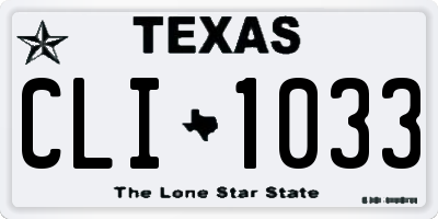 TX license plate CLI1033