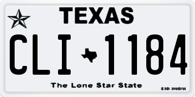 TX license plate CLI1184