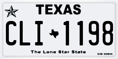 TX license plate CLI1198
