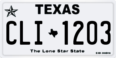 TX license plate CLI1203