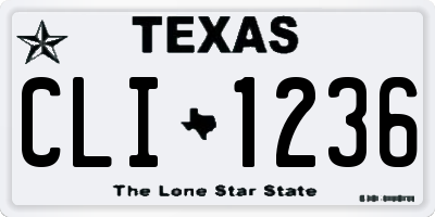 TX license plate CLI1236